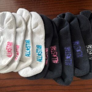 All-Star White and Black Ankle Socks Set